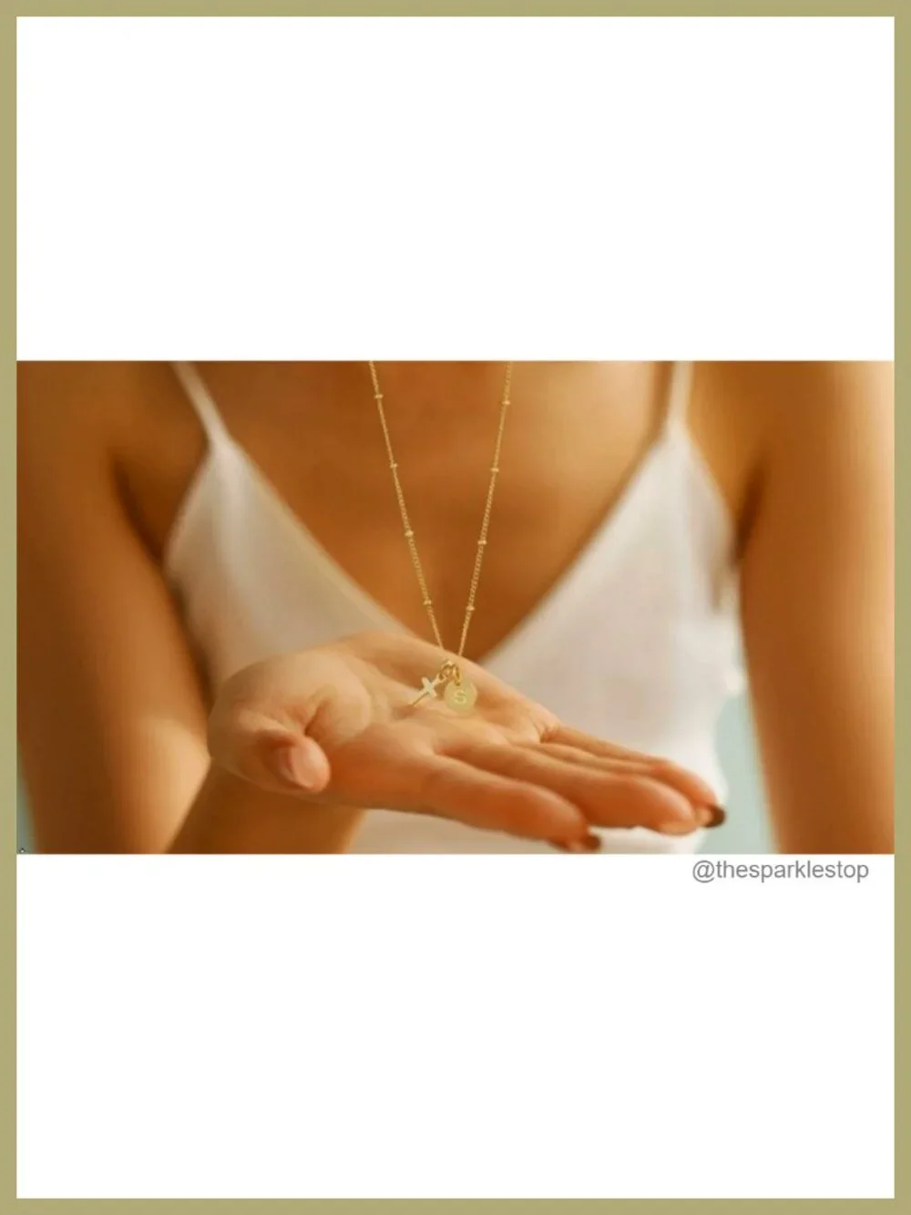 14k Gold Plated Cross Initial Necklace for Girls